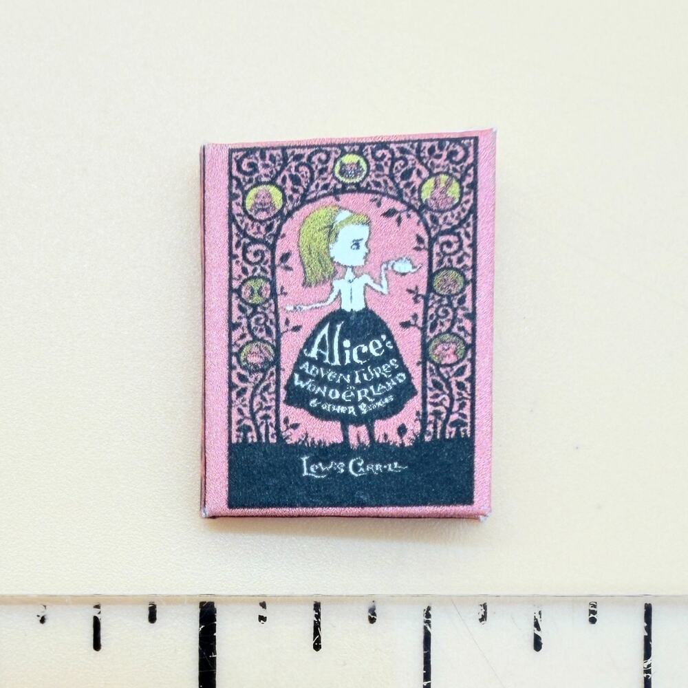 Dollhouse Book Alice Wonderland 1:12 Miniature Readable Illustrated Carroll